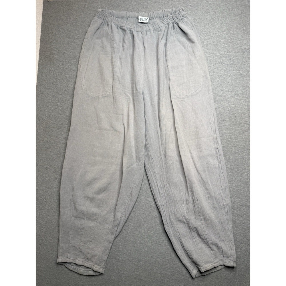 Oh My Gauze Women's Size 1 Gray Cotton Pull On Straight Leg Pants